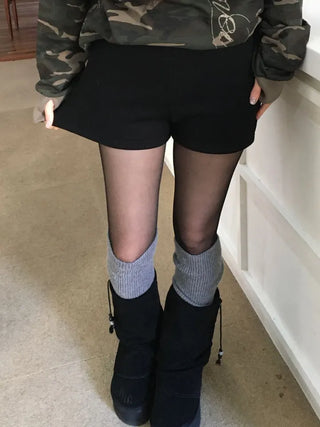 Merlin high-waist knit fleece shorts