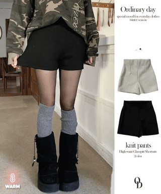 Merlin high-waist knit fleece shorts