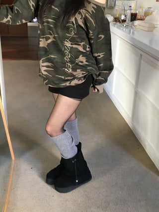 Merlin high-waist knit fleece shorts