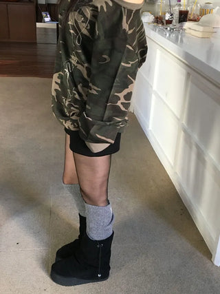 Merlin high-waist knit fleece shorts