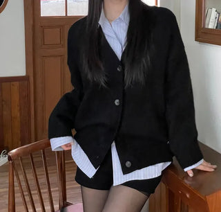 Merlin high-waist knit fleece shorts