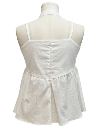 Poety Vintage Flare Ribbon Sleeveless Sleeveless Blouse Muffler Set