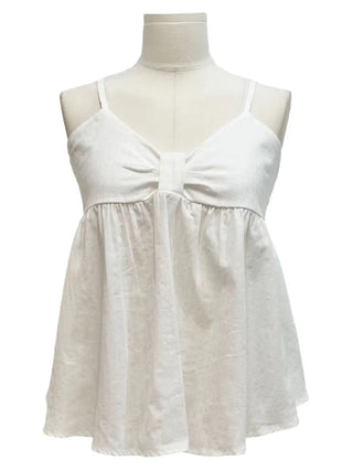 Poety Vintage Flare Ribbon Sleeveless Sleeveless Blouse Muffler Set