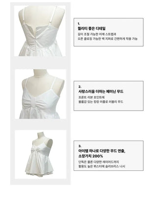 Miette Ribbon Tiered Bustier Sleeveless Nashi Adjustable Straps Blouse