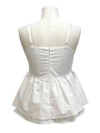 Miette Ribbon Tiered Bustier Sleeveless Nashi Adjustable Straps Blouse