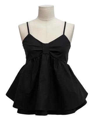 Miette Ribbon Tiered Bustier Sleeveless Nashi Adjustable Straps Blouse