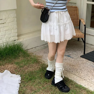 Pure Butter Halter Neck Slim Fit Striped Square Neck Short Sleeve Ribbed Short Sleeve Knit