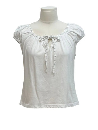 Ruruko Ribbon Dot Strap Team Binding Puff Short Sleeve T-Shirt