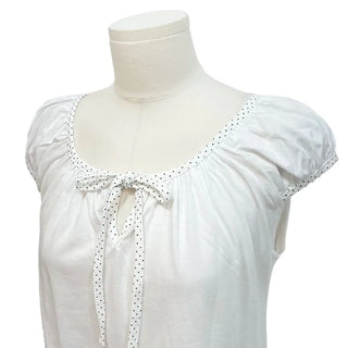 Ruruko Ribbon Dot Strap Team Binding Puff Short Sleeve T-Shirt