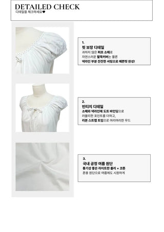 Ruruko Ribbon Dot Strap Team Binding Puff Short Sleeve T-Shirt