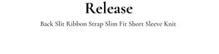 Release back team ribbon strap slim fit short sleeve square neck short sleeve knit