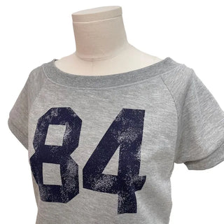 Longi one-shoulder cropped printed shibori short sleeve man-to-man t-shirt
