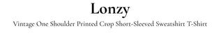Longi one-shoulder cropped printed shibori short sleeve man-to-man t-shirt