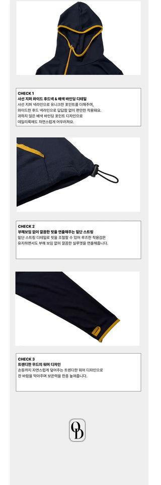 Lazy Diagonal Zipper Warmer String Two-Color Hooded T-Shirt