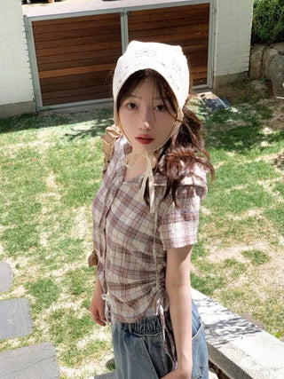 Elisa Vintage Frill Shirring Strap Nylon Shoulder Bag