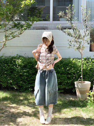 Elisa Vintage Frill Shirring Strap Nylon Shoulder Bag