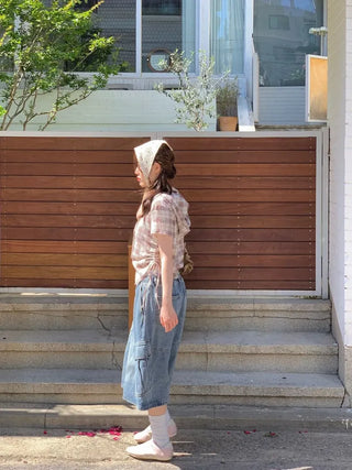 Elisa Vintage Frill Shirring Strap Nylon Shoulder Bag