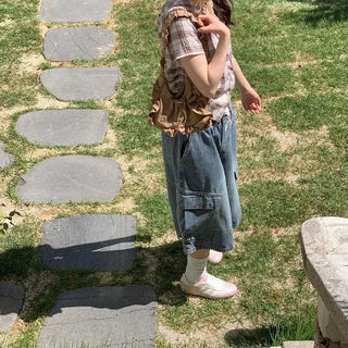 Elisa Vintage Frill Shirring Strap Nylon Shoulder Bag