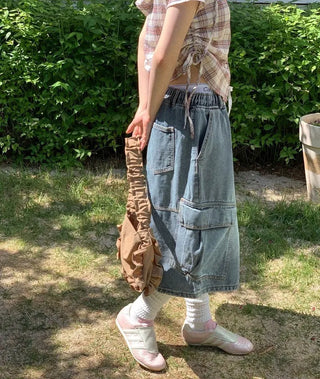 Elisa Vintage Frill Shirring Strap Nylon Shoulder Bag