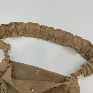 Elisa Vintage Frill Shirring Strap Nylon Shoulder Bag