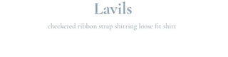 Labills vintage check ribbon strap shirring loose fit short sleeve shirt