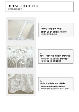 Bonita Ribbon Vintage Embroidered Flower Punching Sleeveless Banding Cotton Blouse