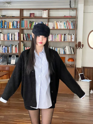 Hikari Loose Fit V-Neck Knit Cardigan