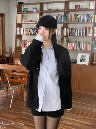 Hikari Loose Fit V-Neck Knit Cardigan