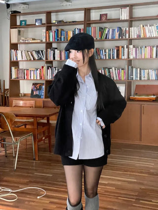 Hikari Loose Fit V-Neck Knit Cardigan