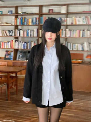 Hikari Loose Fit V-Neck Knit Cardigan