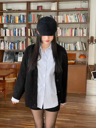 Hikari Loose Fit V-Neck Knit Cardigan