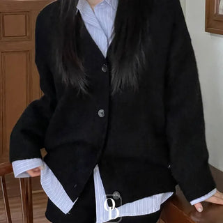 Hikari Loose Fit V-Neck Knit Cardigan