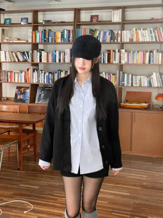 Hikari Loose Fit V-Neck Knit Cardigan