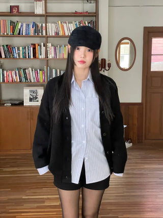 Hikari Loose Fit V-Neck Knit Cardigan