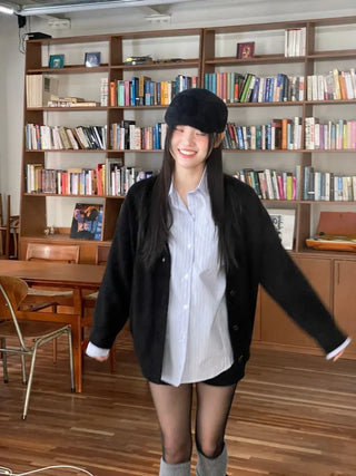 Hikari Loose Fit V-Neck Knit Cardigan