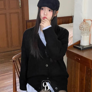 Hikari Loose Fit V-Neck Knit Cardigan