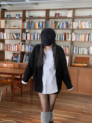 Hikari Loose Fit V-Neck Knit Cardigan
