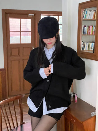 Hikari Loose Fit V-Neck Knit Cardigan