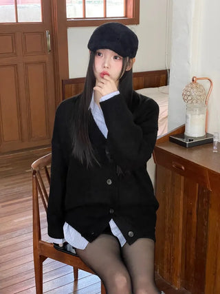 Hikari Loose Fit V-Neck Knit Cardigan