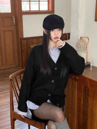 Hikari Loose Fit V-Neck Knit Cardigan