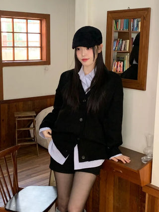 Hikari Loose Fit V-Neck Knit Cardigan