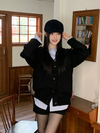 Hikari Loose Fit V-Neck Knit Cardigan