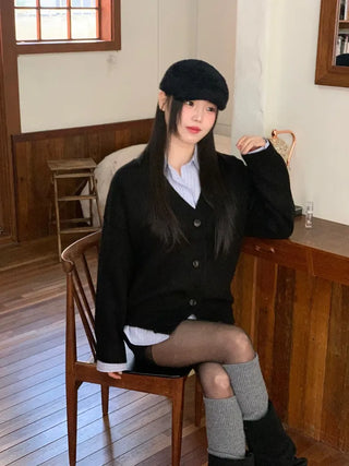 Hikari Loose Fit V-Neck Knit Cardigan
