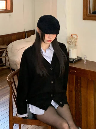 Hikari Loose Fit V-Neck Knit Cardigan