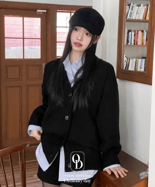 Hikari Loose Fit V-Neck Knit Cardigan