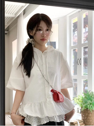 Seasoned shirring vintage flower ribbon strap sleeveless bustier layered flare mini dress
