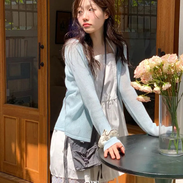 Pure cotton bustier with lace punching ribbon strap pintuck and sleeveless mini dress with lace and ribbon strap pintuck