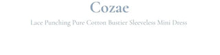 Pure cotton bustier with lace punching ribbon strap pintuck and sleeveless mini dress with lace and ribbon strap pintuck