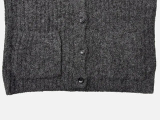 Aoto high neck collar two-way button loose fit long cardigan