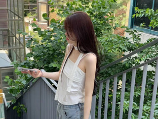 Fren Pintuck Shirring Muffler Bustier Sleeveless Nashi Set
